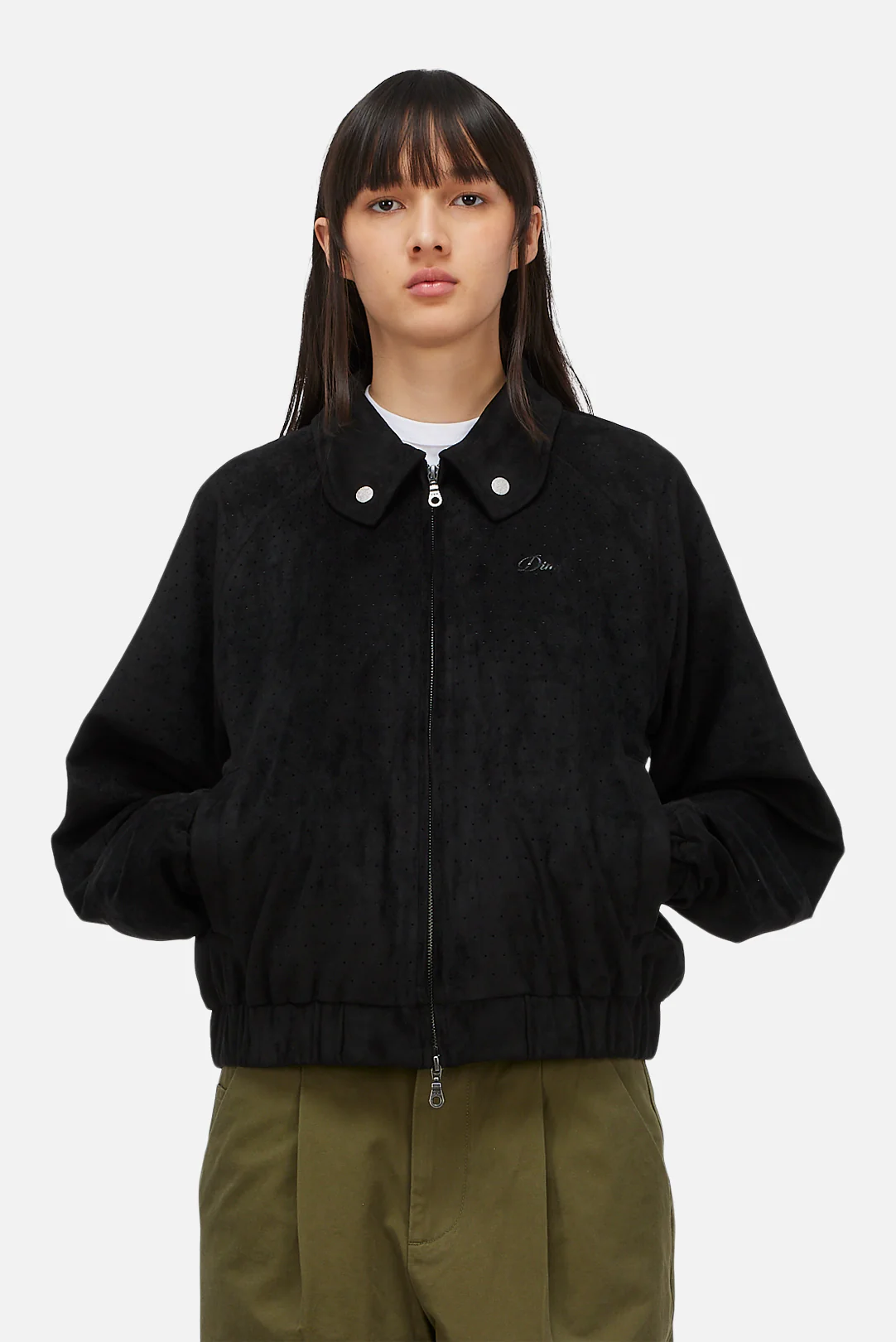Perforated Faux Suede Jacket - Image 4