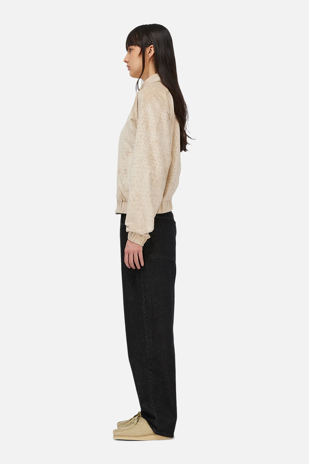 Perforated Faux Suede Jacket - Image 2